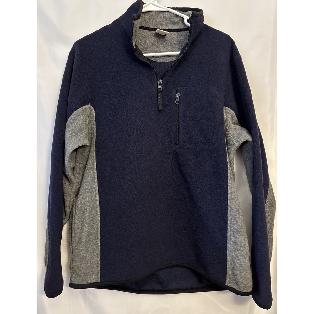 Vintage Y2K Old Navy Blue & Gray Colorblock Quarter-Zip Fleece Skater Hiking S